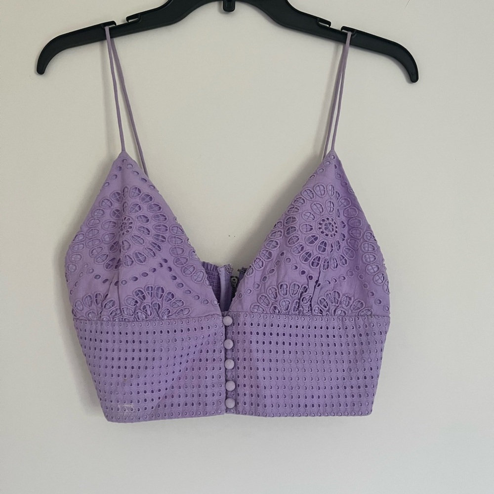 NWT sz 8 Alice and Olivia Lilac crop top